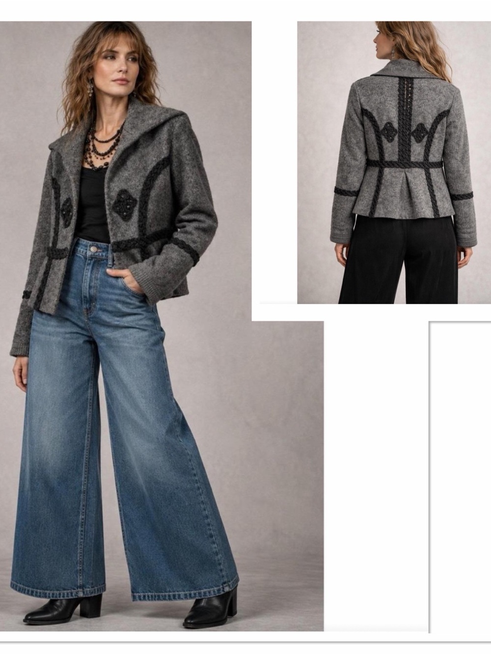 Angel of the North Wool Open Front Cardigan Sweater.